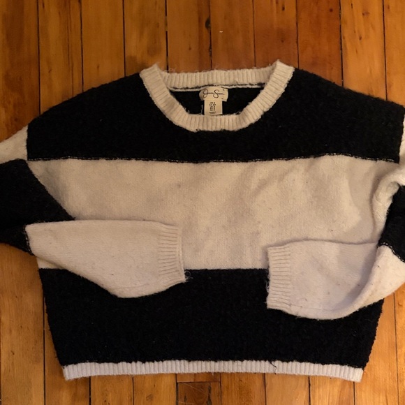 Jessica Simpson Black and Cream Striped Sweater - Picture 1 of 2